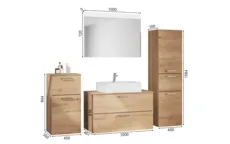Ixina Ensemble meuble vasque avec miroir et meubles d'appoint 1