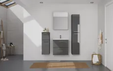 Ixina Ensemble meuble vasque avec armoire de toilette et meubles d'appoint 0